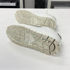 Prada Triangle Logo Leather Shearling Sneakers White — view 7