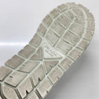 Prada Triangle Logo Leather Shearling Sneakers White — view 9
