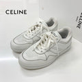 Celine Leather Logo Sneakers White