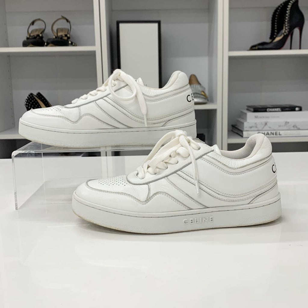 Celine Leather Logo Sneakers White — view 3