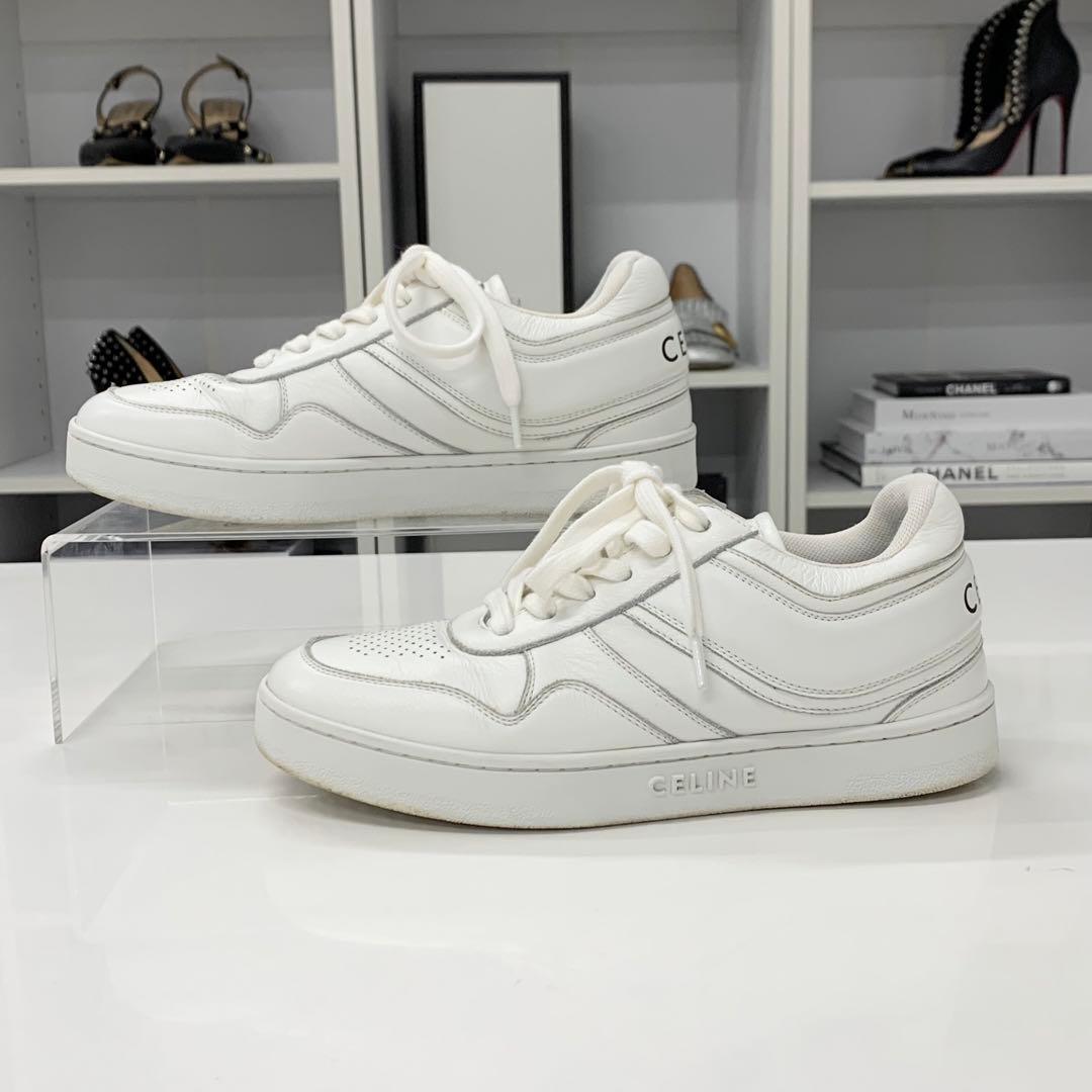 Celine Leather Logo Sneakers White — view 3