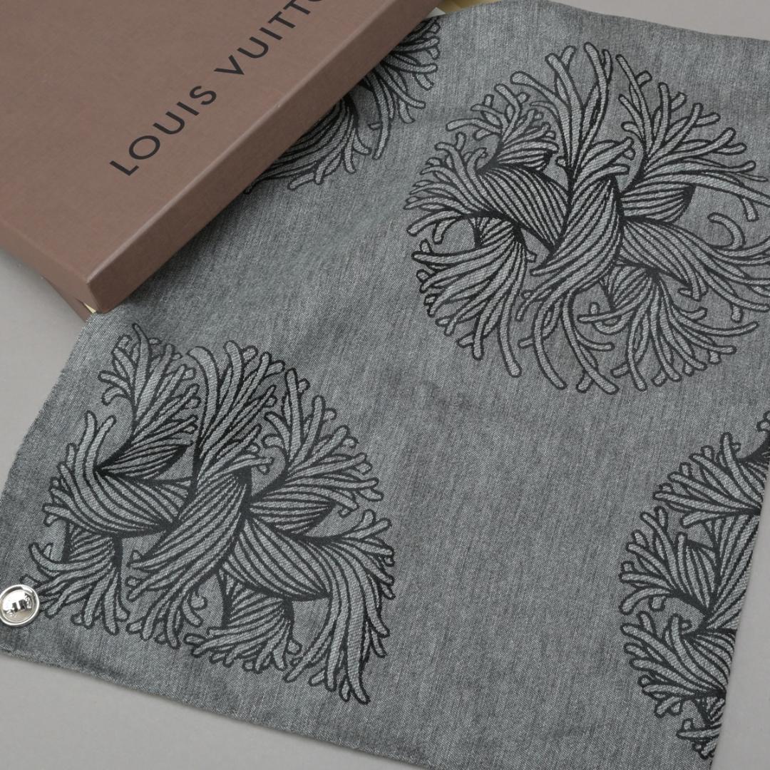 Louis Vuitton Shawl Christopher Nemeth Collaboration Cashmere Gray Scarf