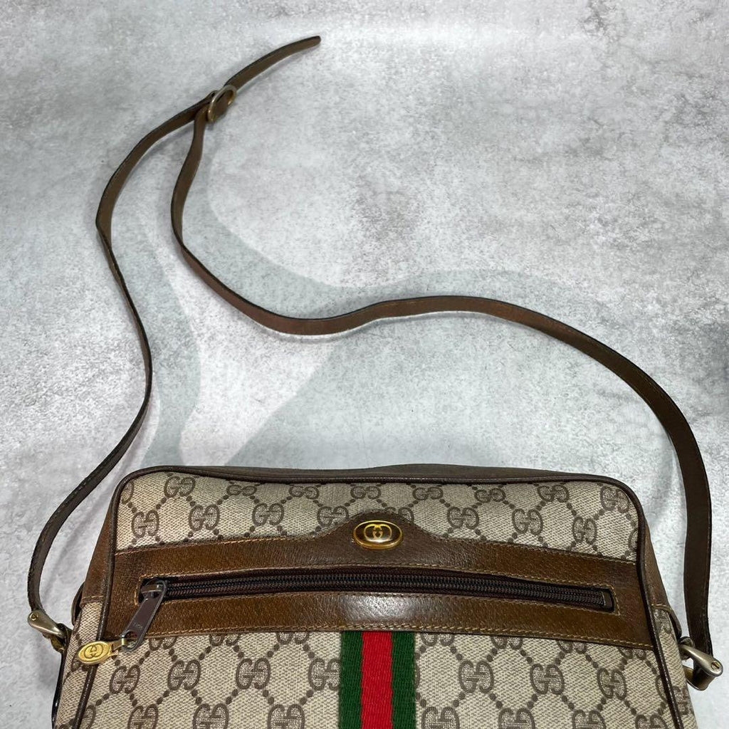 Gucci GG Sherry Line Shoulder Bag Brown Leather — view 4