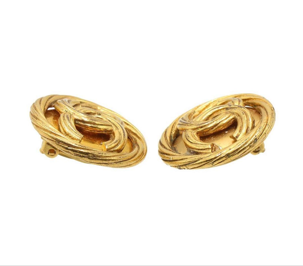 Chanel CC Logo Round Earrings — view 3