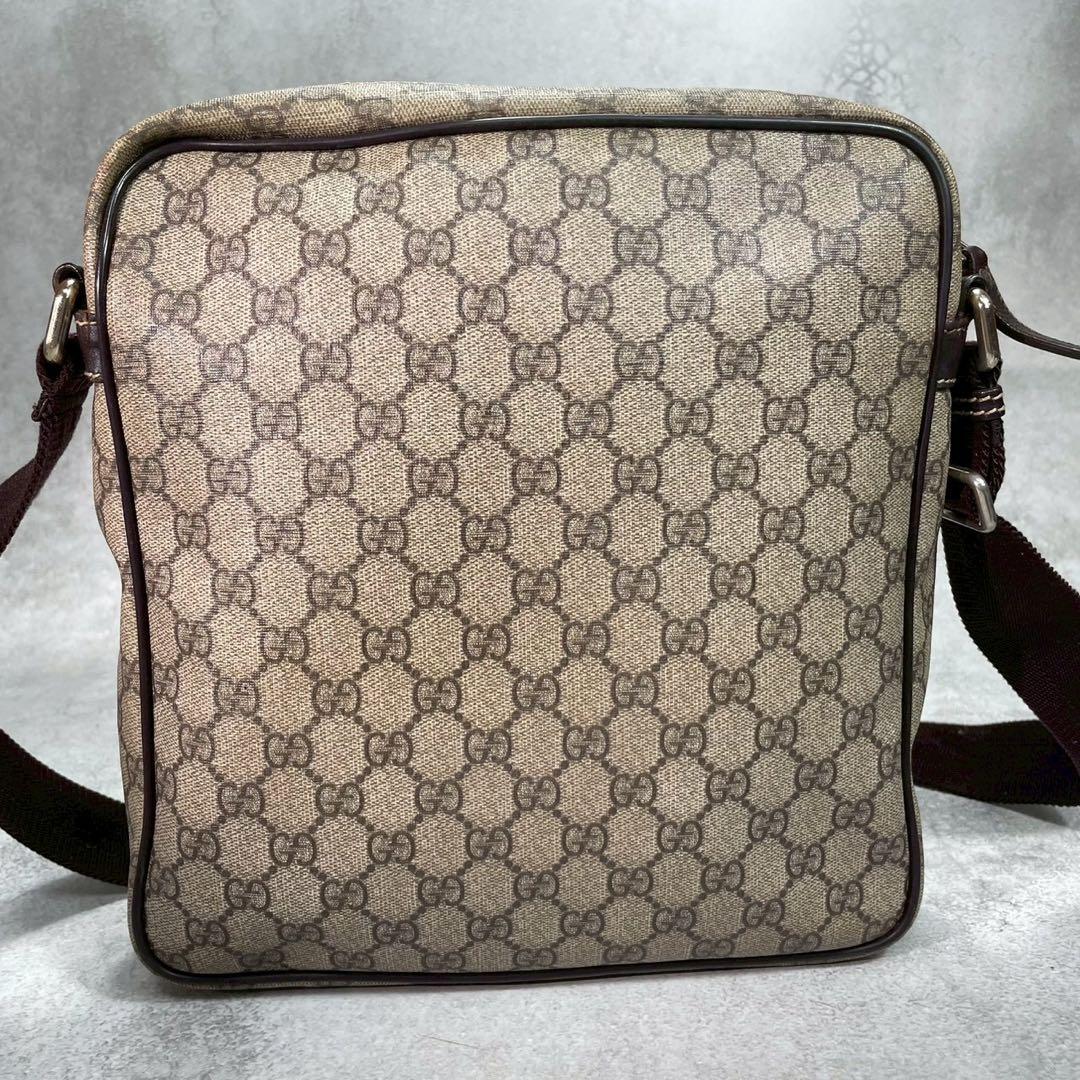 Gucci GG Shoulder Bag Brown Beige Leather Logo — view 3