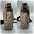 Gucci GG Shoulder Bag Brown Beige Leather Logo — view 7