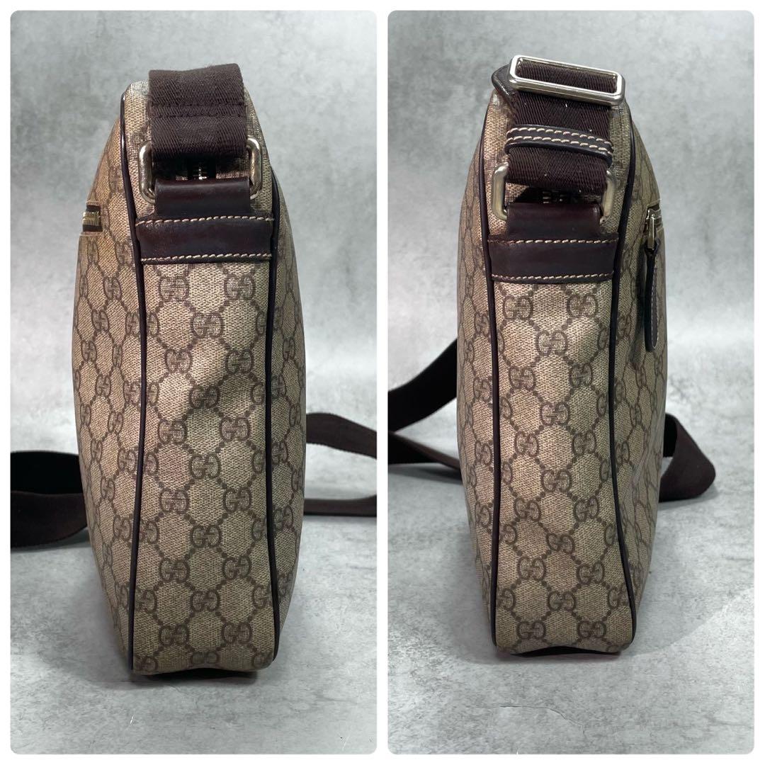 Gucci GG Shoulder Bag Brown Beige Leather Logo — view 7