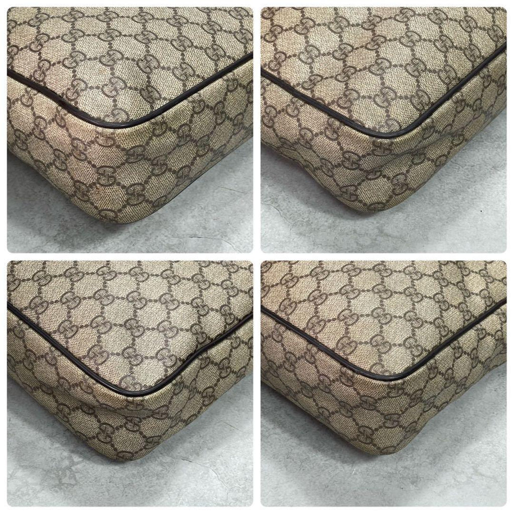 Gucci GG Shoulder Bag Brown Beige Leather Logo — view 8