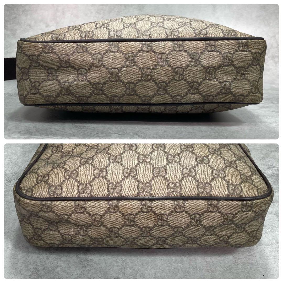 Gucci GG Shoulder Bag Brown Beige Leather Logo — view 9