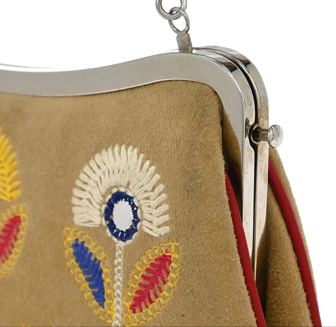 Dior Beige Red Suede Saddle Handbag — view 5