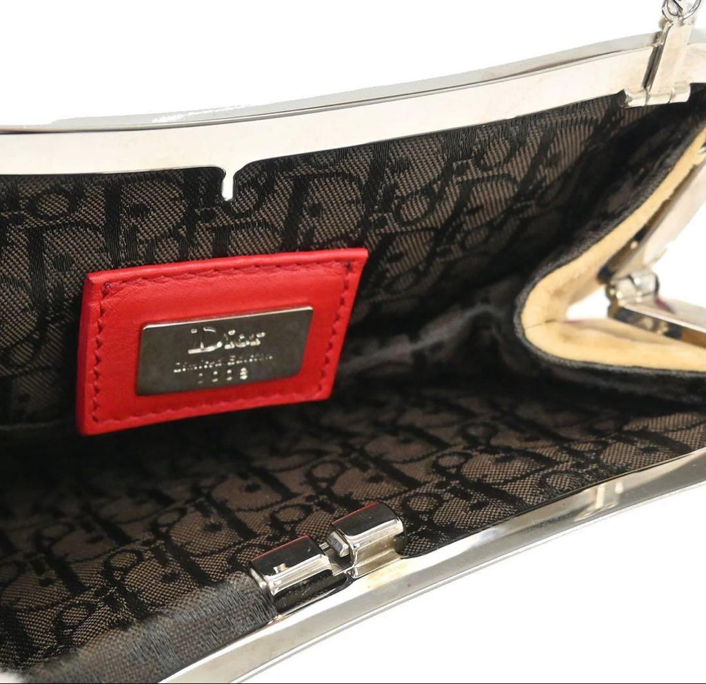 Dior Beige Red Suede Saddle Handbag — view 8