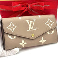 Louis Vuitton Wallet Portefeuille Sarah Bicolor Beige
