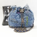 Chanel Denim Small Bucket Bag Blue