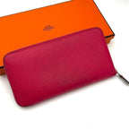 Hermes Azap Long Silk in Brown Wallet Leather Pink — view 2