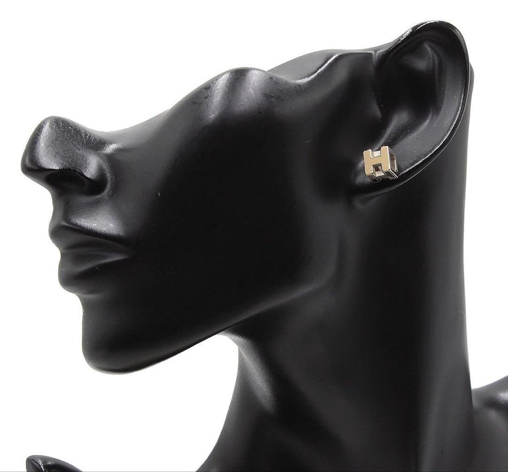 Hermes Cage D'h Cube H Logo Earrings — view 2