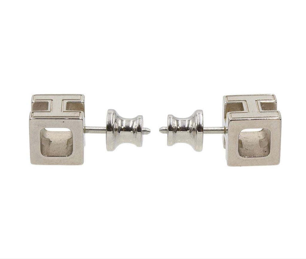 Hermes Cage D'h Cube H Logo Earrings — view 4