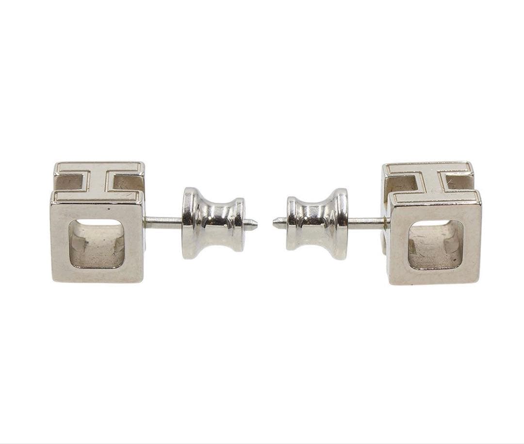 Hermes Cage D'h Cube H Logo Earrings — view 4
