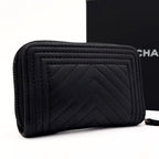 Chanel Boy She Blanc Coin Case Black Lambskin — view 2