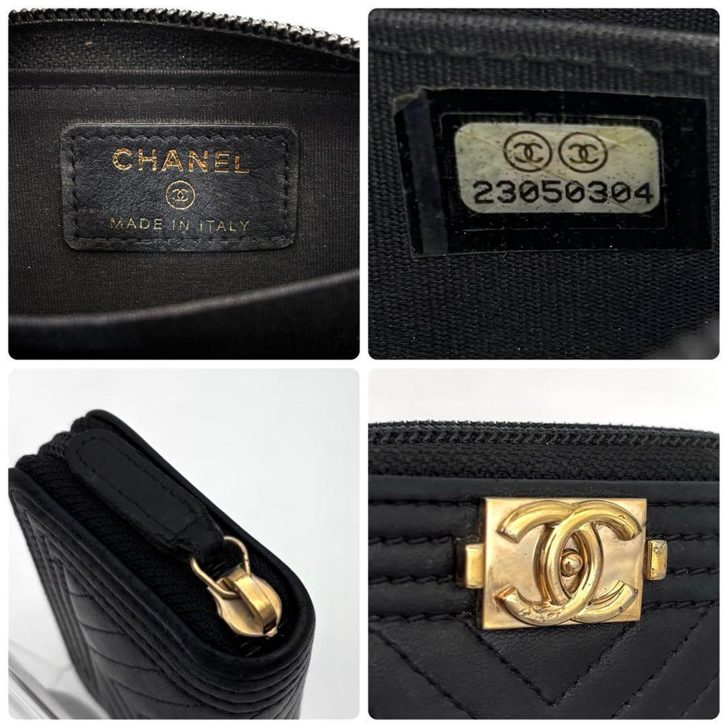 Chanel Boy She Blanc Coin Case Black Lambskin — view 8