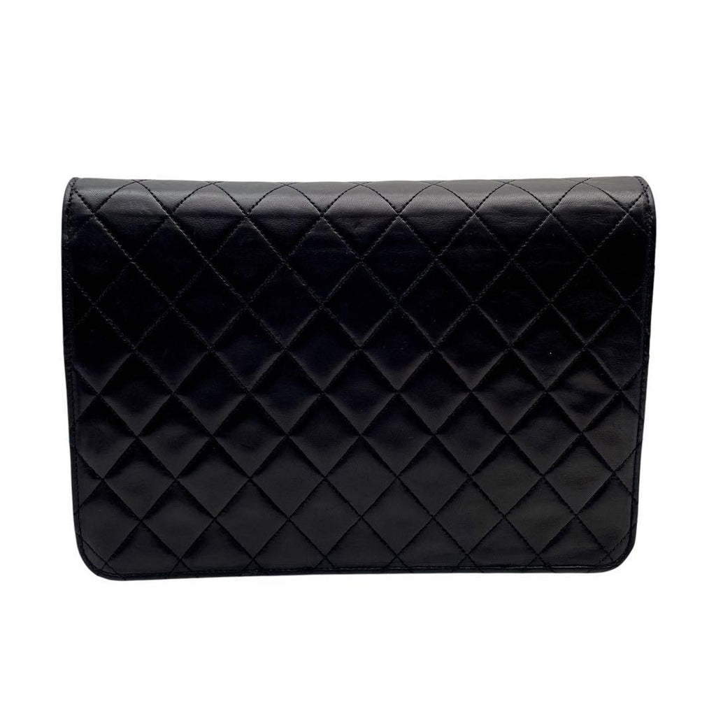 Chanel Quilted Lambskin Chain Shoulder Bag Black Coco — view 3