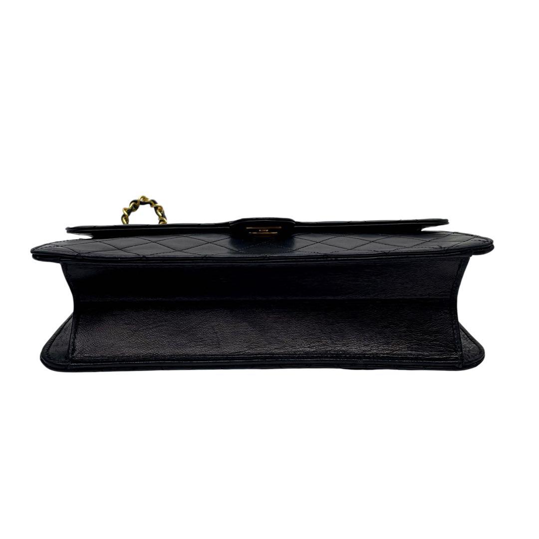 Chanel Quilted Lambskin Chain Shoulder Bag Black Coco — view 5