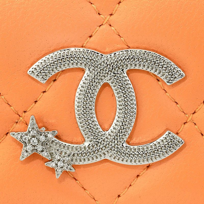 Chanel Petit Portefeuille a Rabat Orange Tri-Fold Wallet — view 9