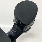 Chanel CC Logo Leather Quilted Strap Sandals Black — view 9