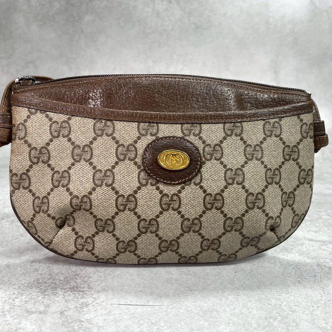 Gucci GG Shoulder Bag Brown Beige Leather — view 2