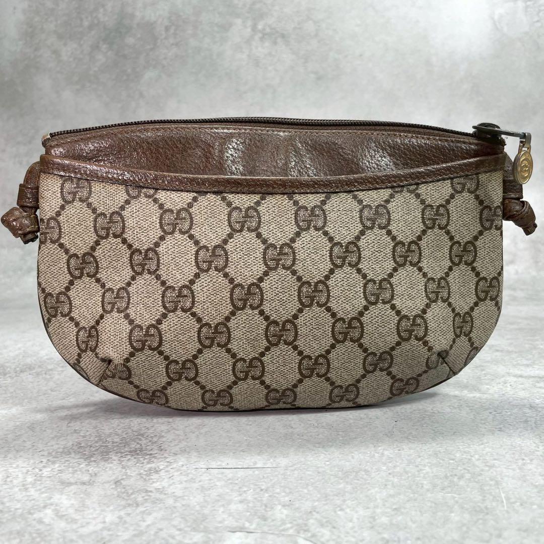 Gucci GG Shoulder Bag Brown Beige Leather — view 3