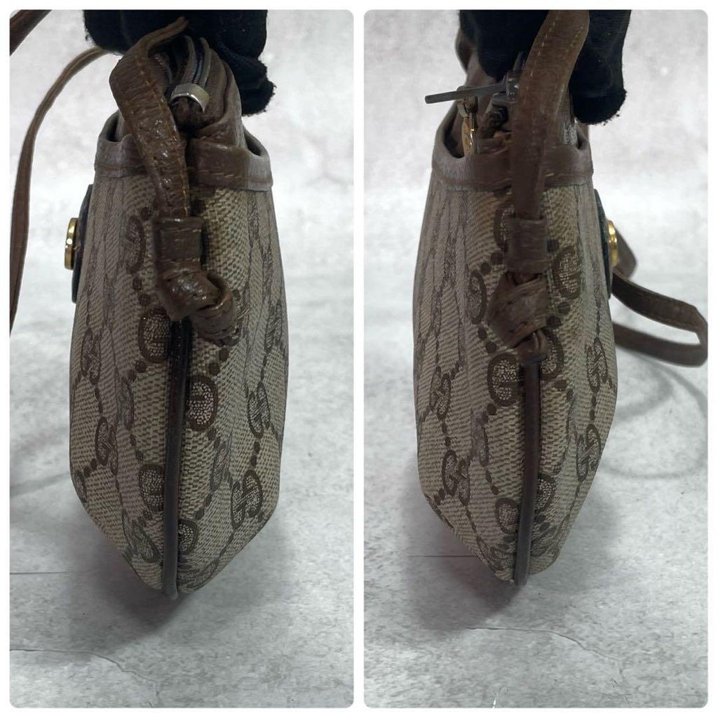 Gucci GG Shoulder Bag Brown Beige Leather — view 7