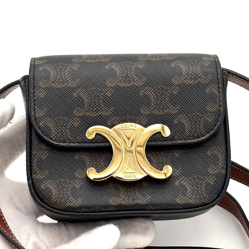 Celine Triomphe All Over Pattern Mini Claude Shoulder Bag — view 2