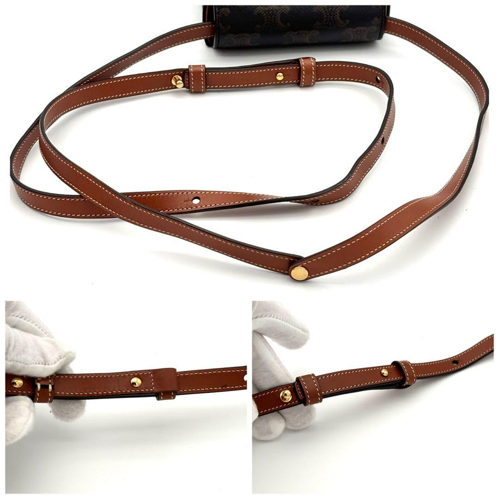 Celine Triomphe All Over Pattern Mini Claude Shoulder Bag — view 8