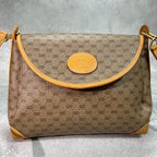 Gucci GG Shoulder Bag Brown Beige Logo Leather — view 2
