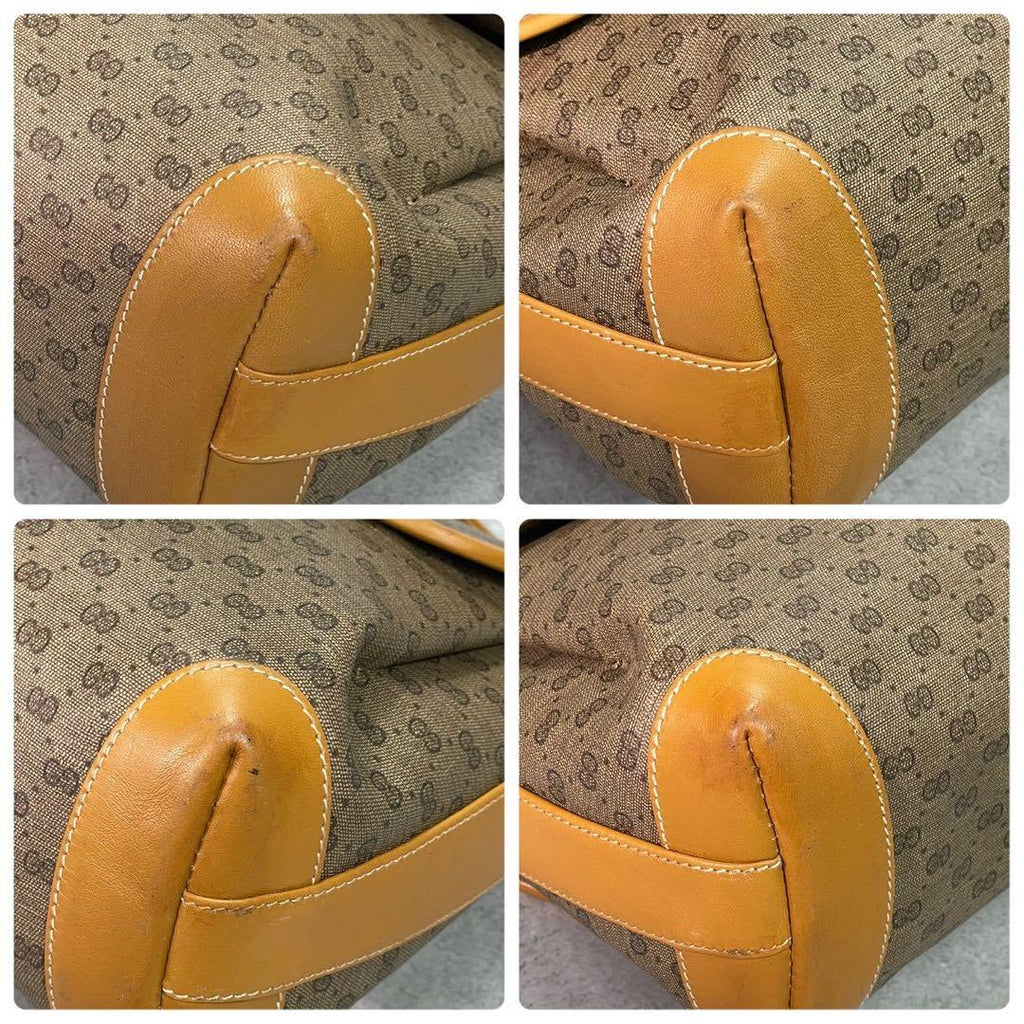 Gucci GG Shoulder Bag Brown Beige Logo Leather — view 9
