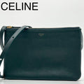 Celine Trio Small Shoulder Bag Leather Green