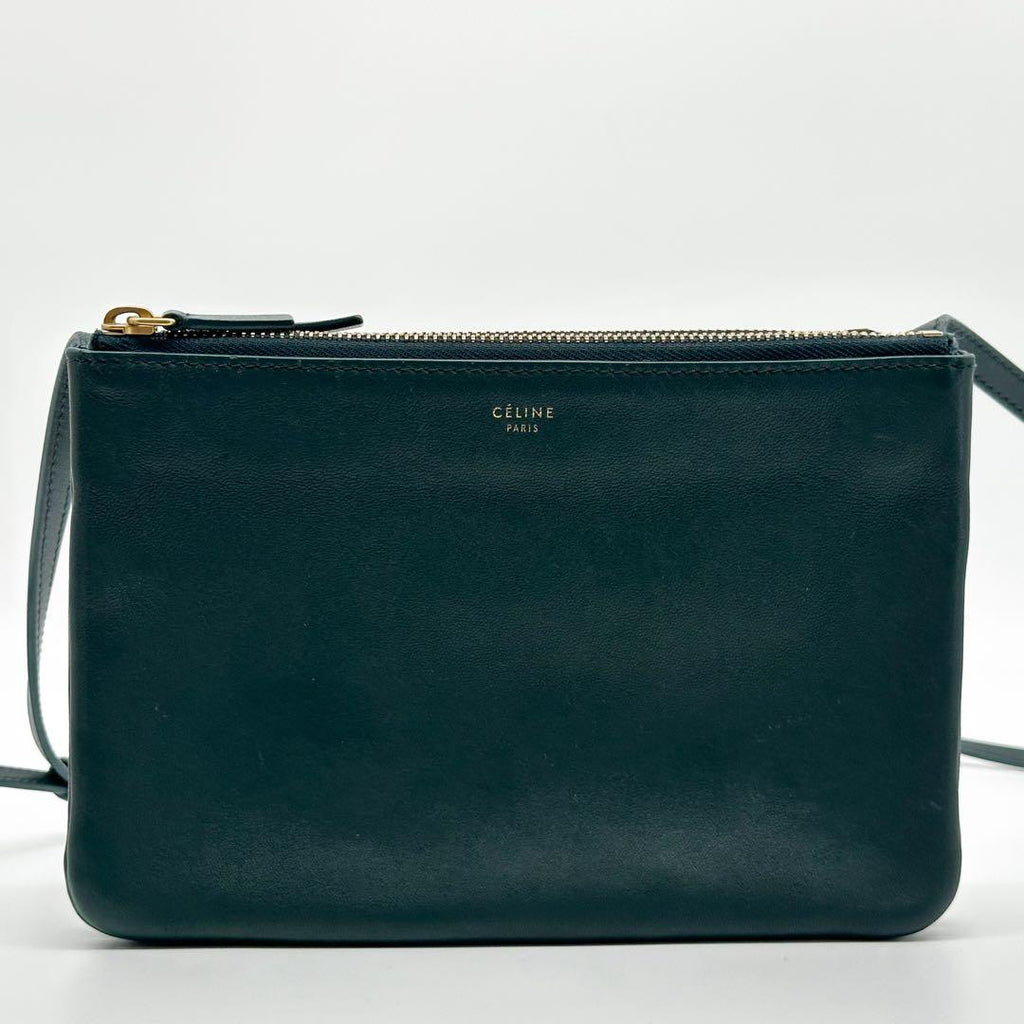 Celine Trio Small Shoulder Bag Leather Green — view 2