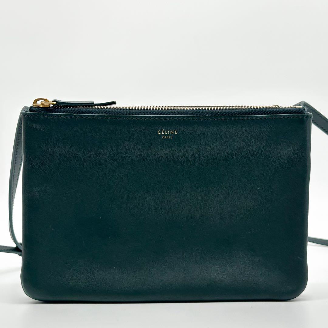 Celine Trio Small Shoulder Bag Leather Green — view 2