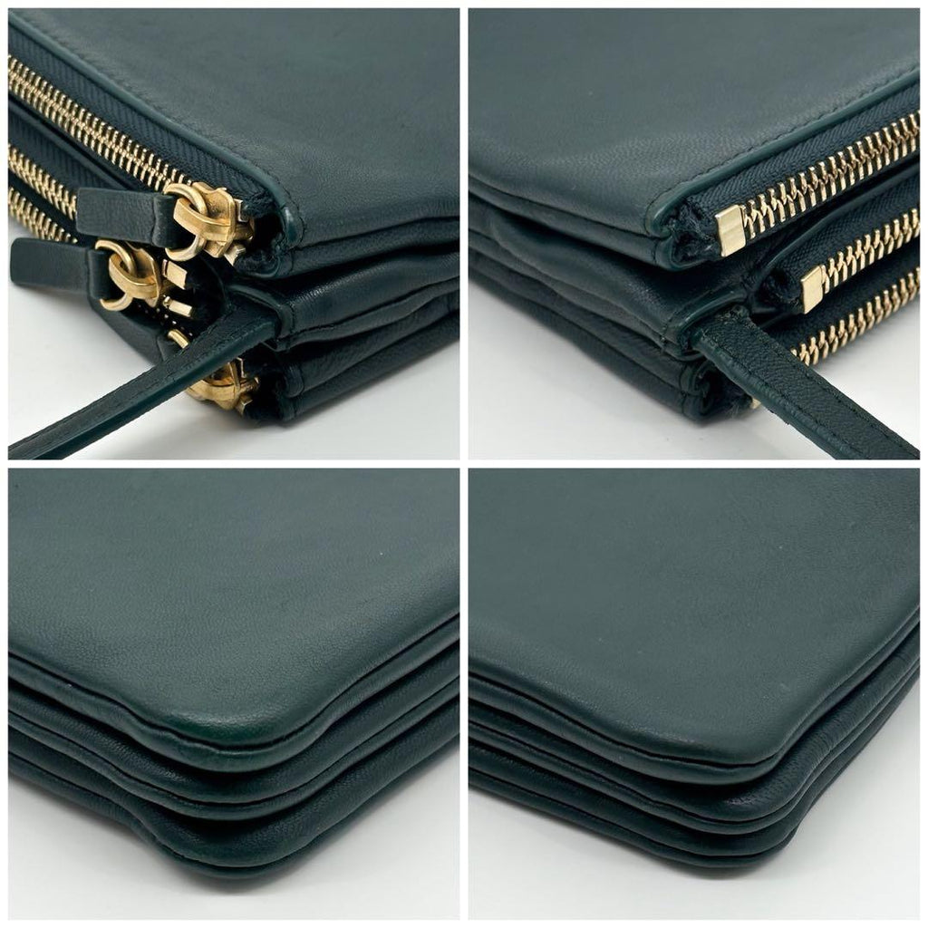 Celine Trio Small Shoulder Bag Leather Green — view 6
