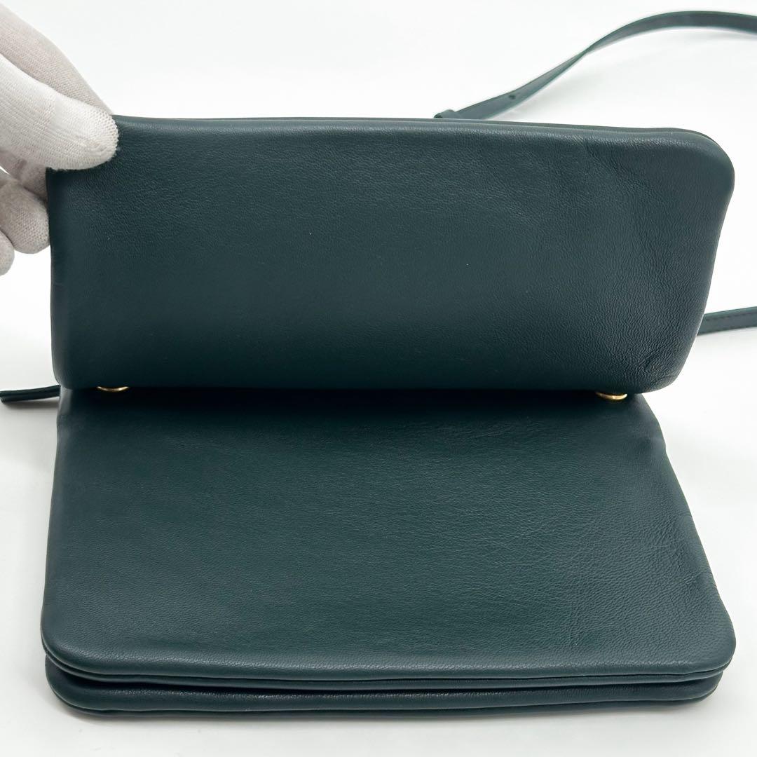 Celine Trio Small Shoulder Bag Leather Green — view 7