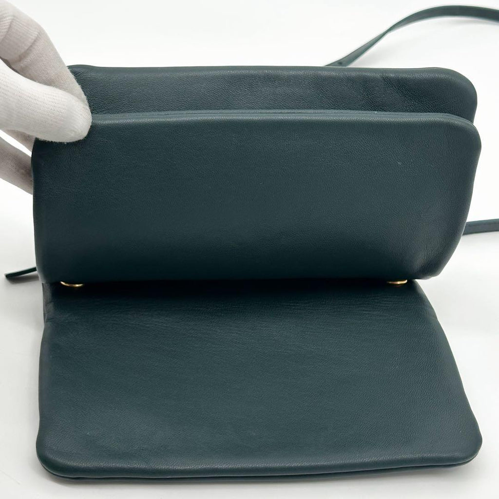 Celine Trio Small Shoulder Bag Leather Green — view 8