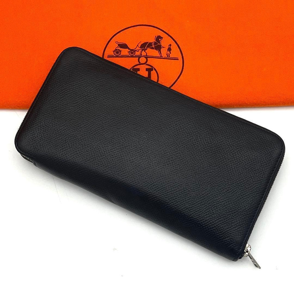 Hermes Azap Long Silk in Wallet Leather Black