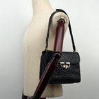 Gucci Ostrich Handbag Navy Vintage Leather — view 4