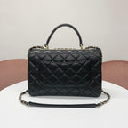Chanel Top Handle CC Logo Quilted Lambskin — view 3