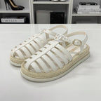 Chanel CC Logo Leather Gladiator Espadrille Sandals — view 3