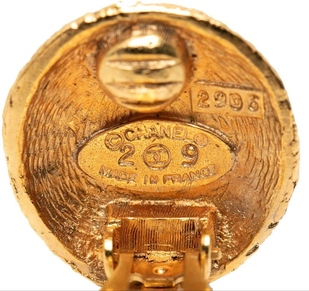 Chanel CC Logo Vintage Round Earrings — view 3