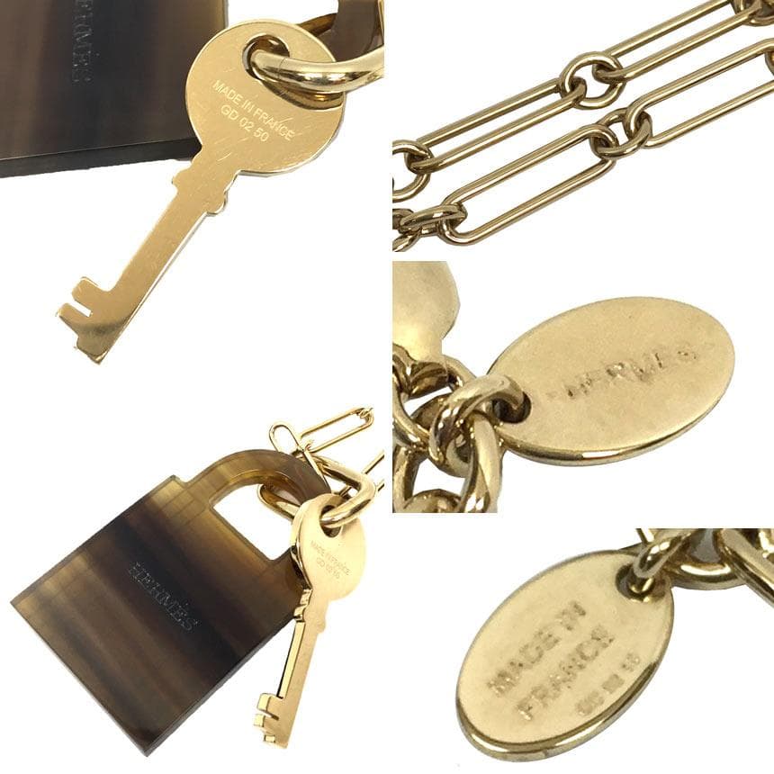 Hermes Necklace Cadenas & Keys Shape Amulet Padlock GM Aq9069 — view 4