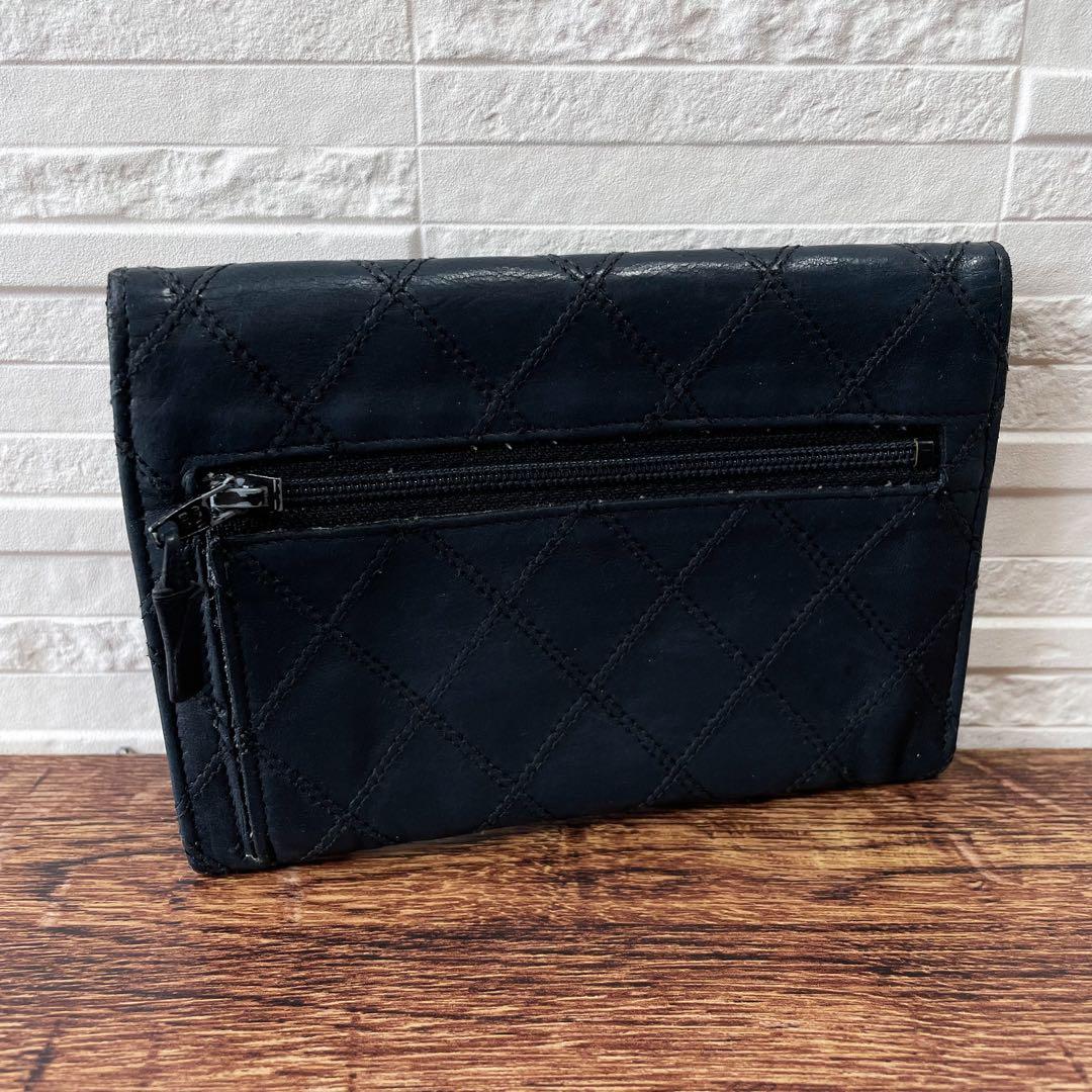 Chanel Lambskin Bicolor Quilted Card Case Mini CC Logo Black — view 2