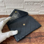 Chanel Lambskin Bicolor Quilted Card Case Mini CC Logo Black — view 5