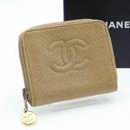 Chanel CC Logo Coin Case Beige Purse
