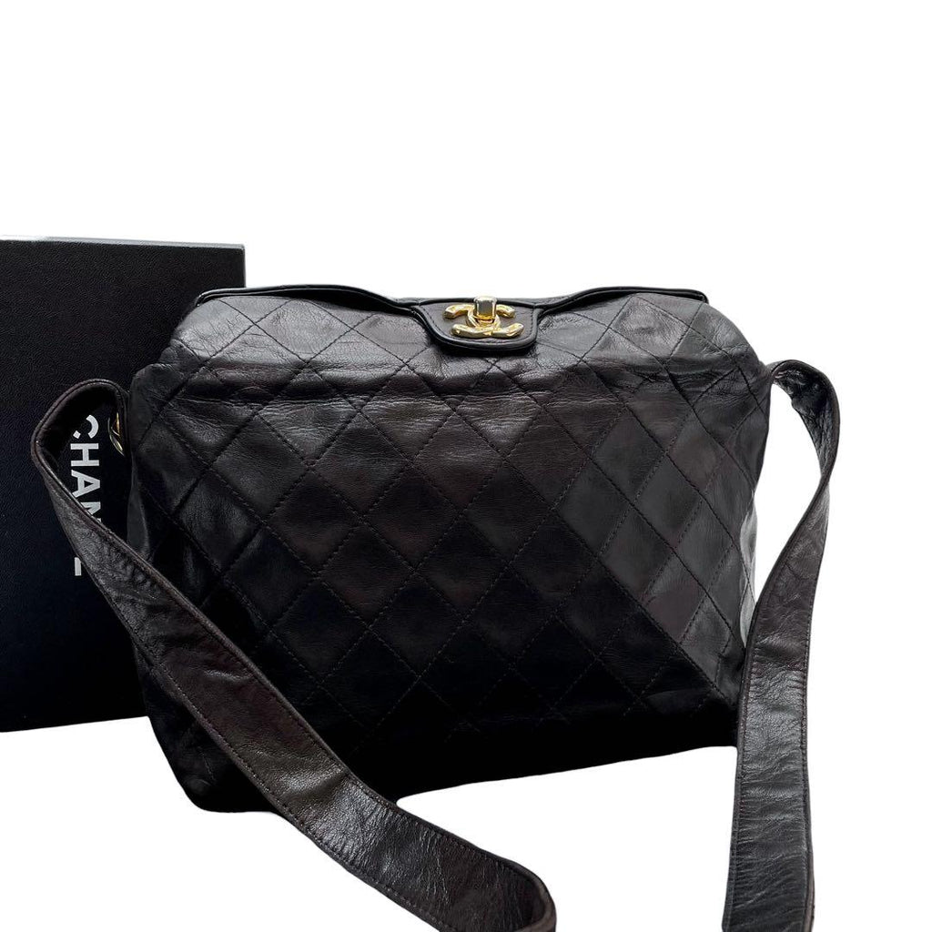 Chanel Lambskin Quilted Shoulder Bag CC Logo Turnlock